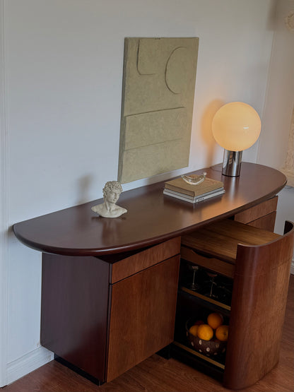 1970s DANISH SIDEBOARD with BAR CART