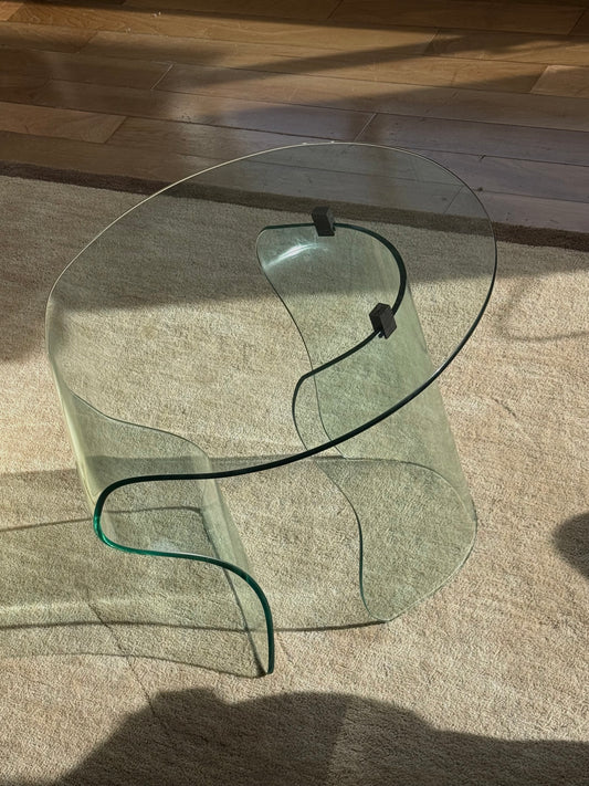 Vintage Bent Glass Table