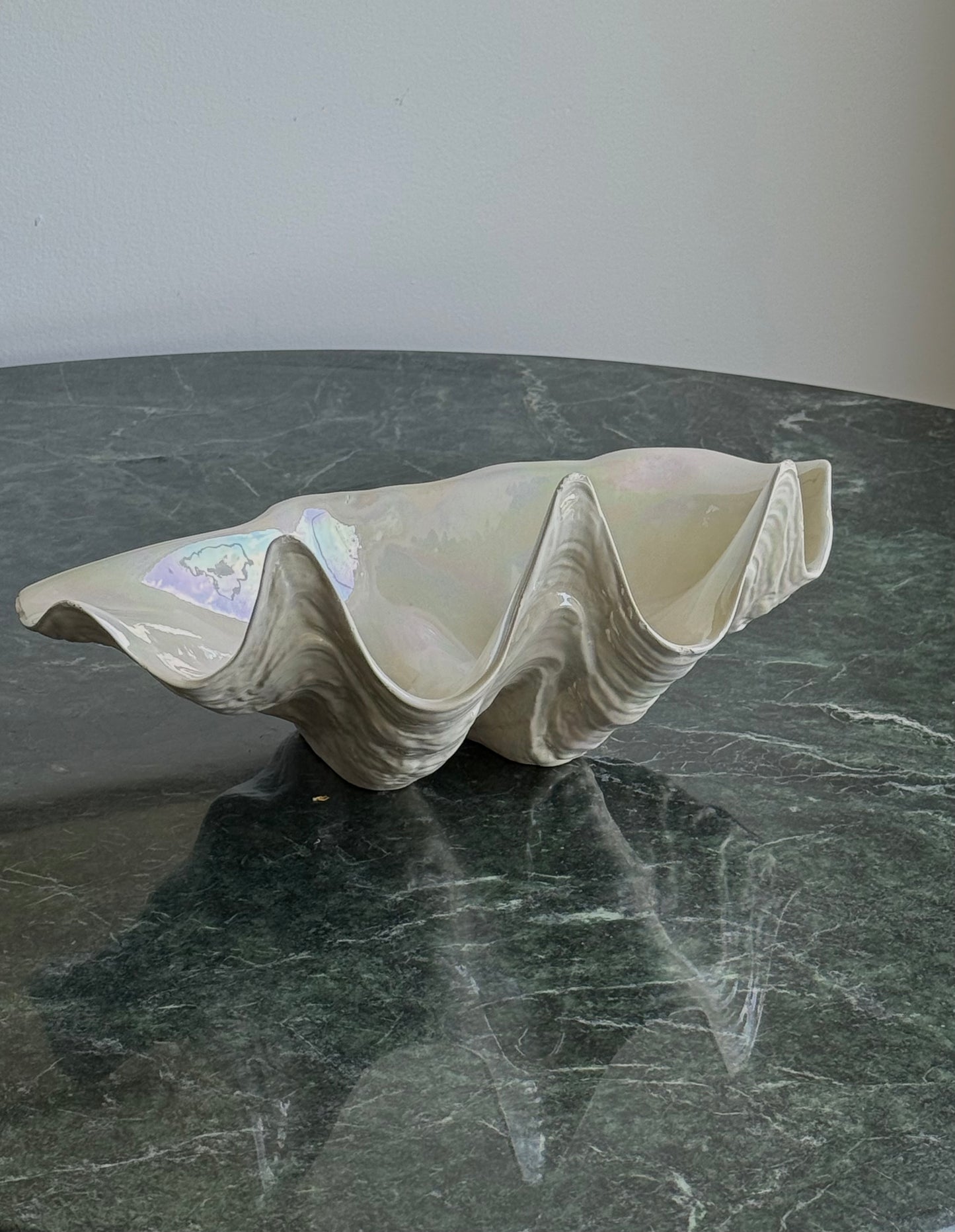 1980s IRIDESCENT CERAMIC DUO