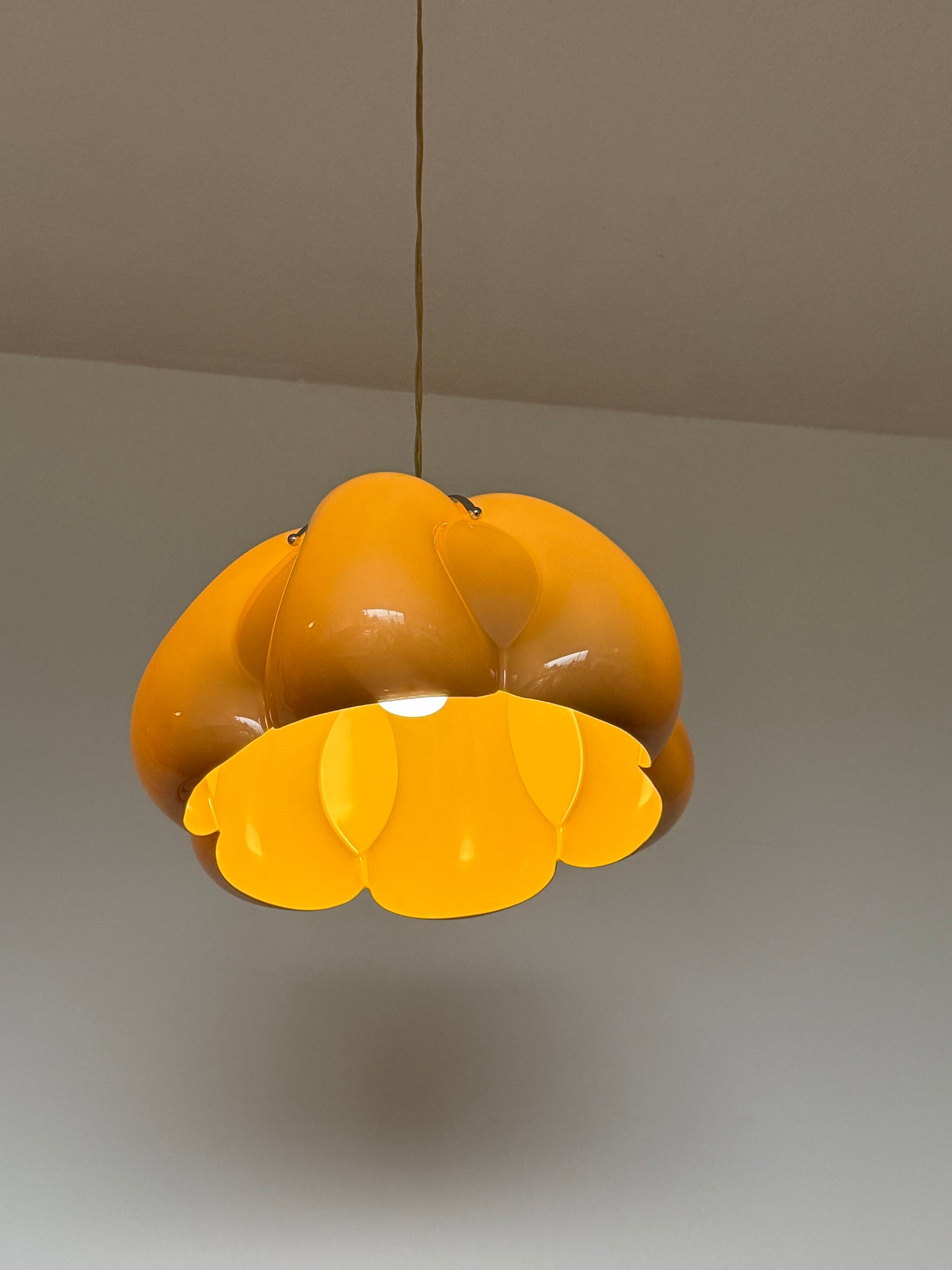 Ca. 1970s ACRYLIC And CHROME pendant light