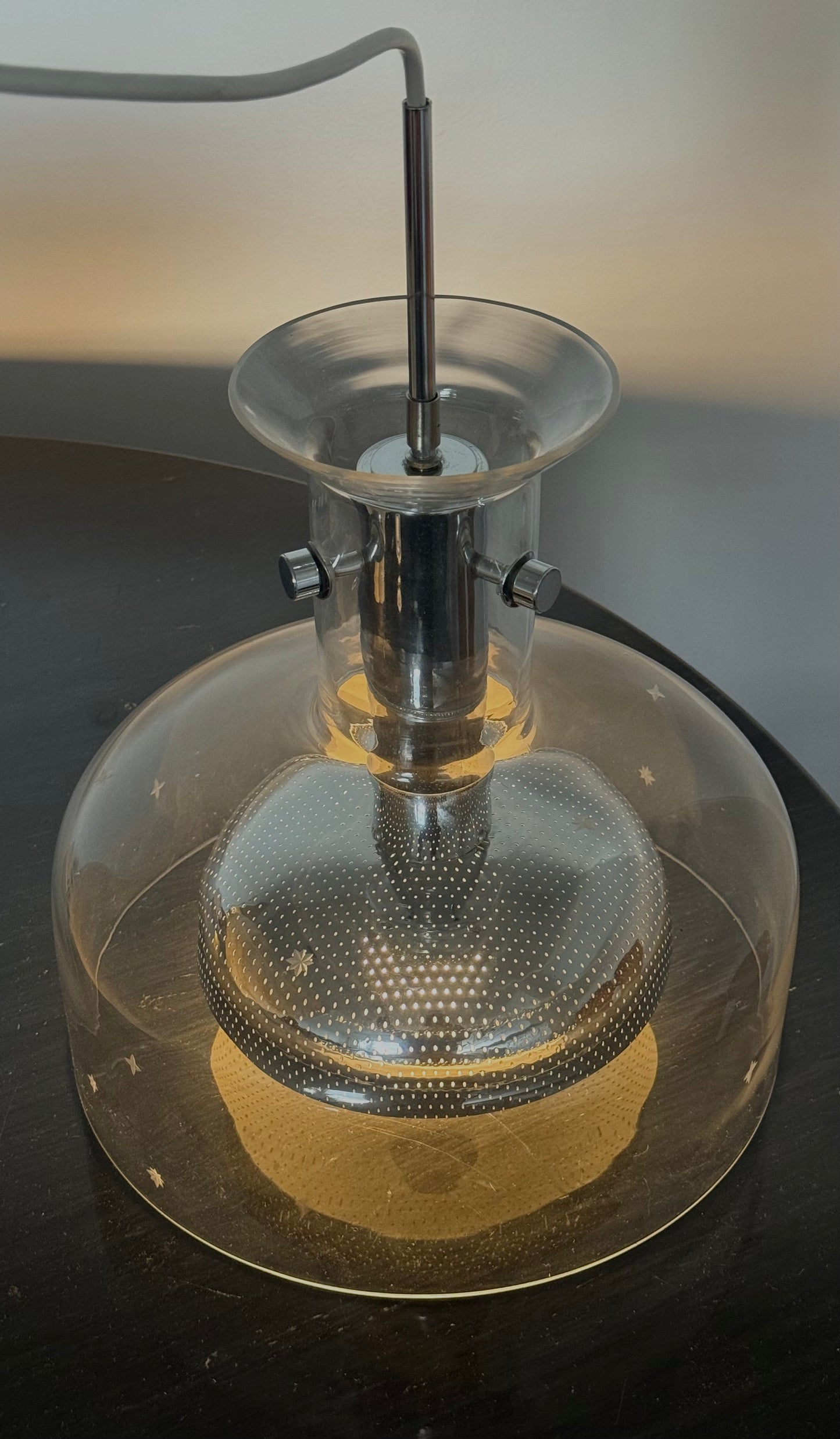 1970s Crystal' pendant light by Anders Pehrson for Atelje Lyktan