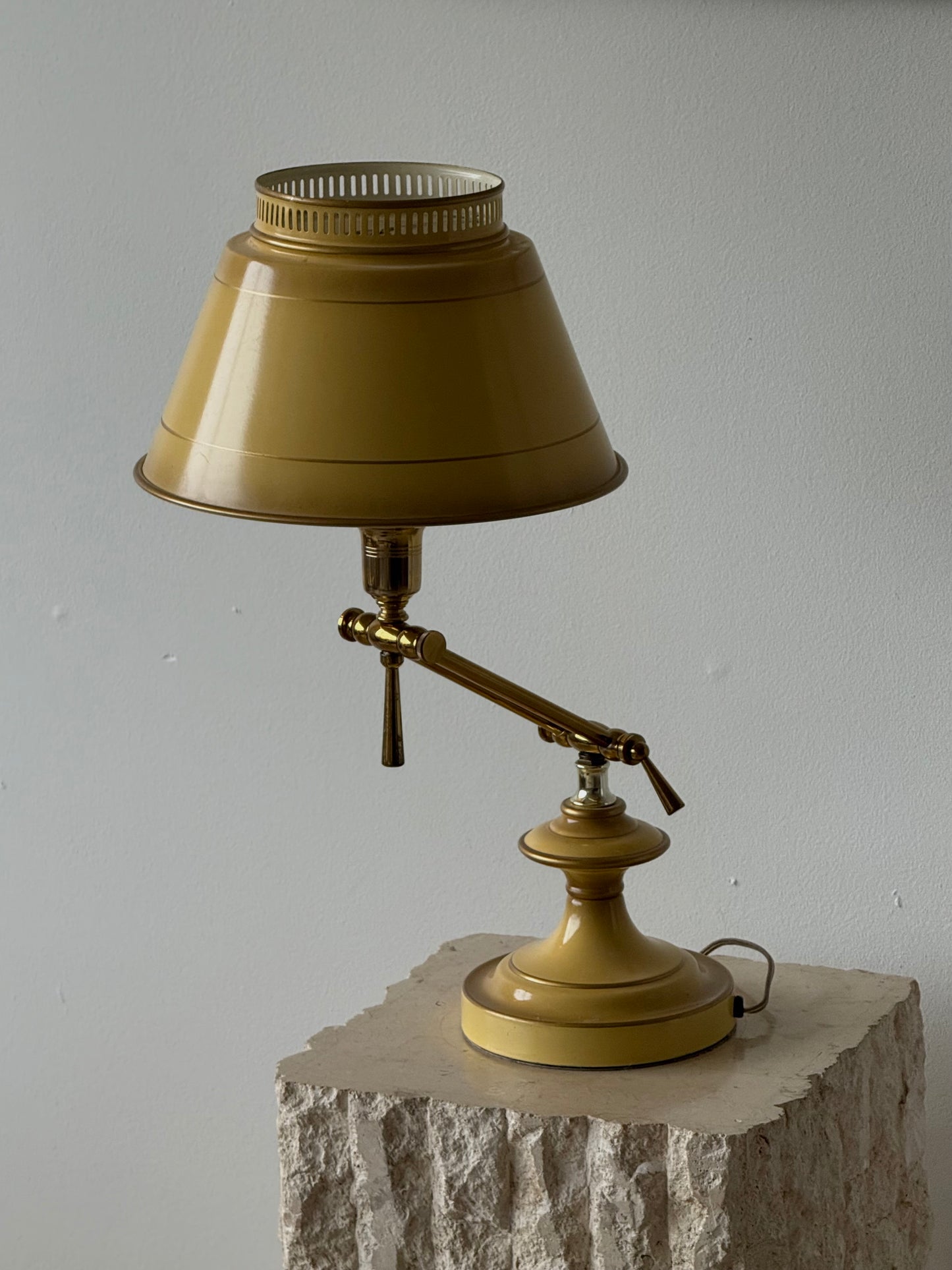 Vintage Adjustable Portable Enamel  and Brass