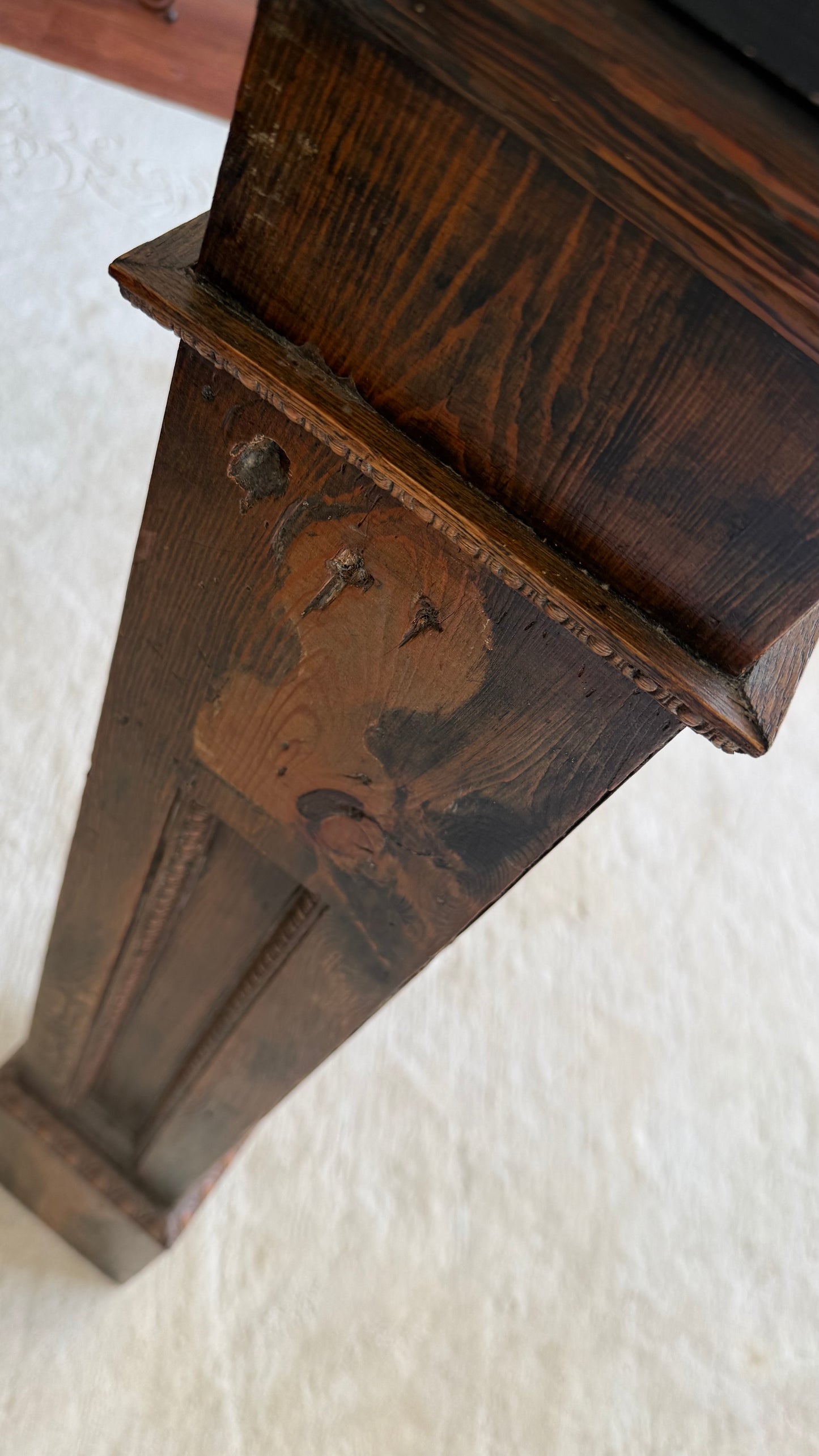 ANTIQUE Quarter Sawn Oak Newel Post