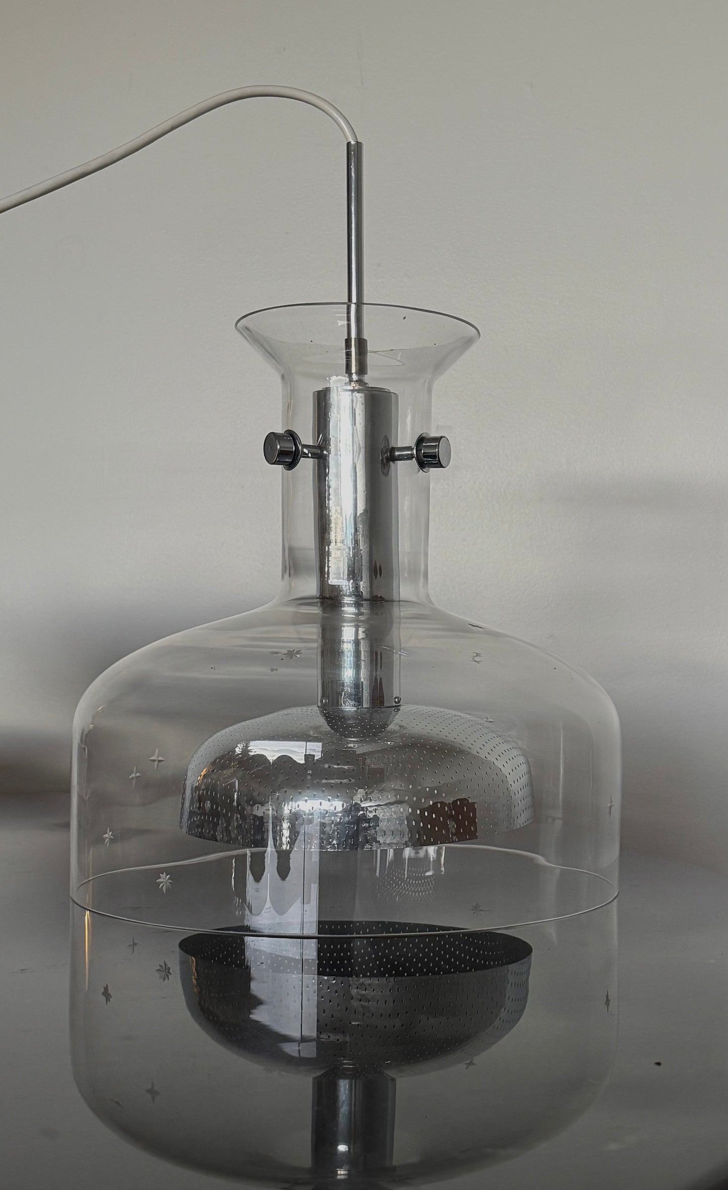 1970s Crystal' pendant light by Anders Pehrson for Atelje Lyktan