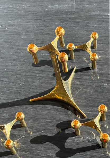 MCM STOFF NAGEL BRASS CANDLERHOLDERS