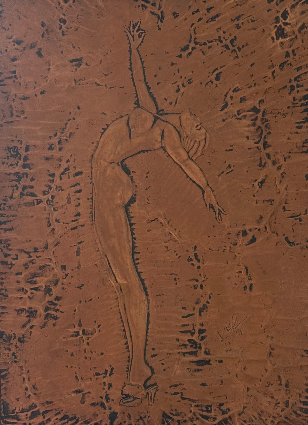 Mid-century modernist copper relief sculpture