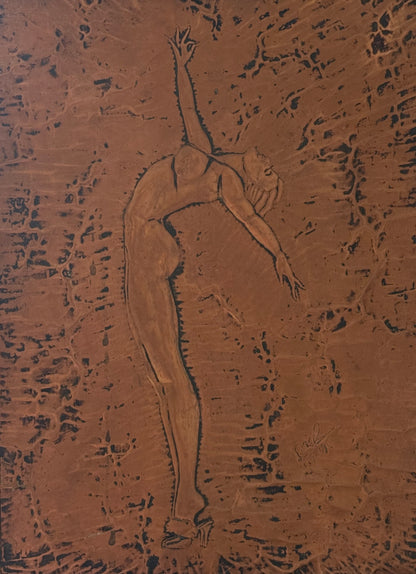 Mid-century modernist copper relief sculpture