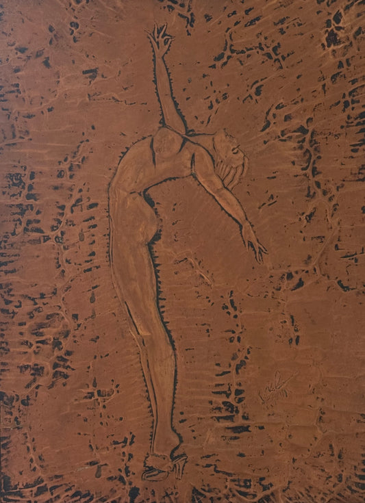 Mid-century modernist copper relief sculpture
