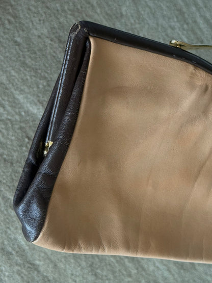 1970s LEATHER Clutch purse