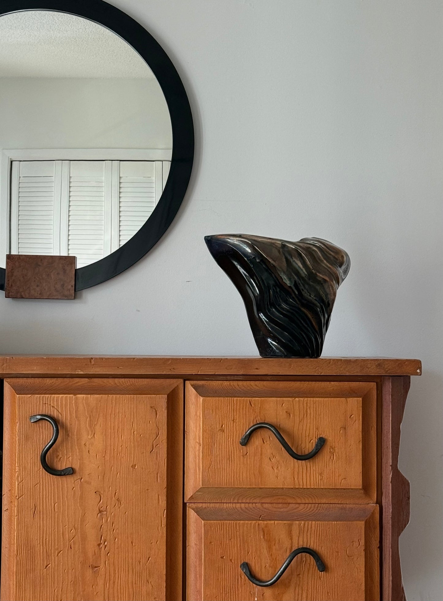 1980s TONY EVANS RAKU VASE