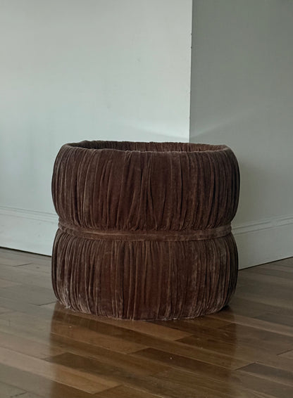 1970s VELVET  MIRRORED SIDE TABLE