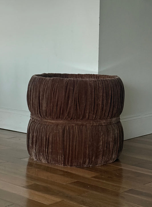 1970s VELVET  MIRRORED SIDE TABLE