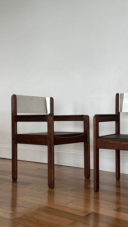 Vintage OAK & Aluminum Chairs