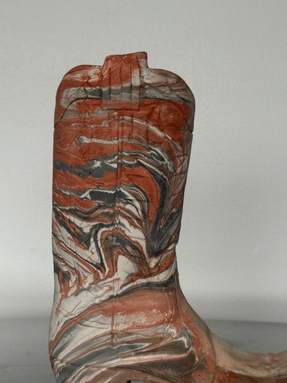 VNTG Marbled Clay Cowboy Boot Sculpture