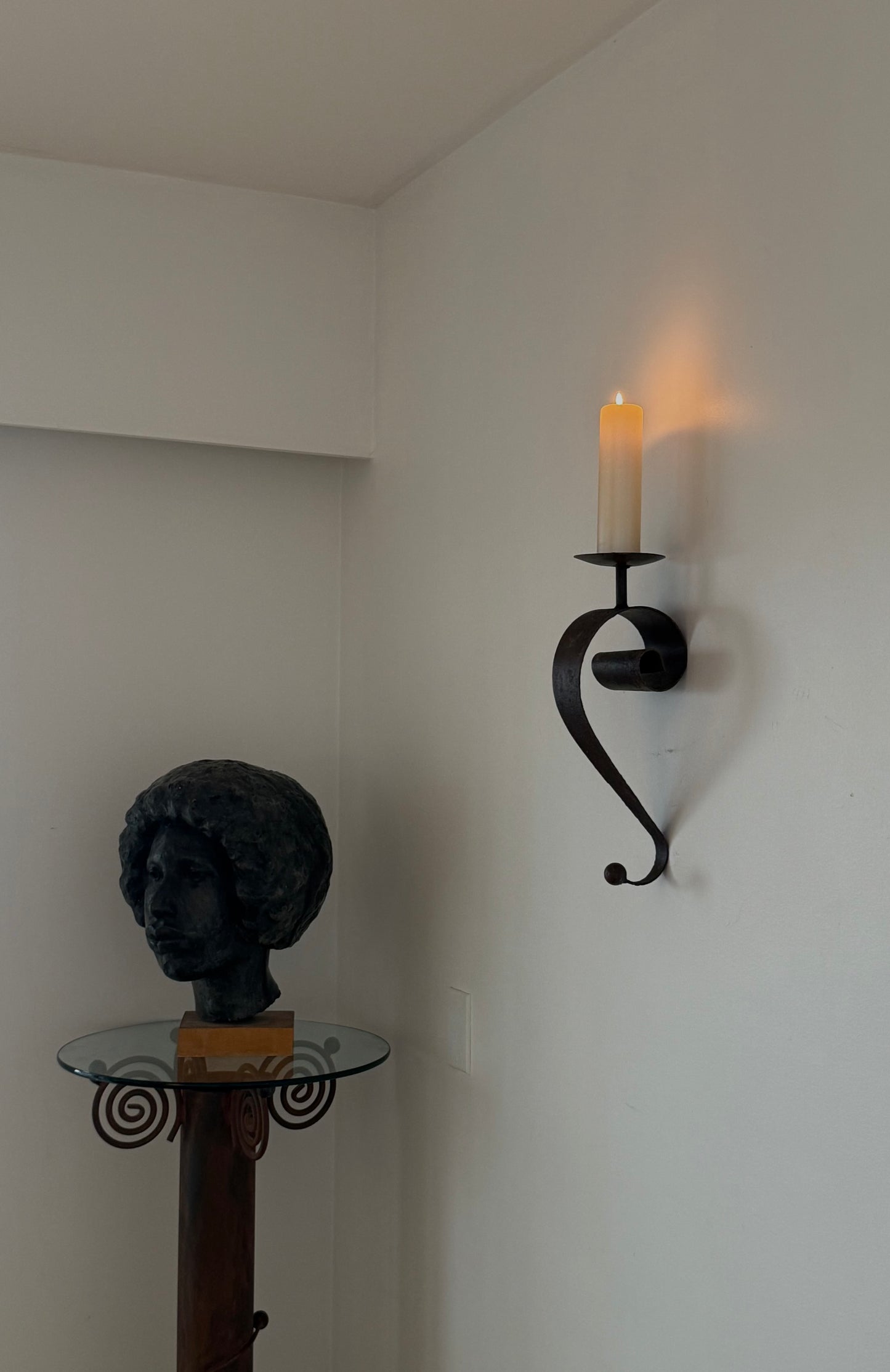 Post Mod Metal Wall Sconce Candle Holders