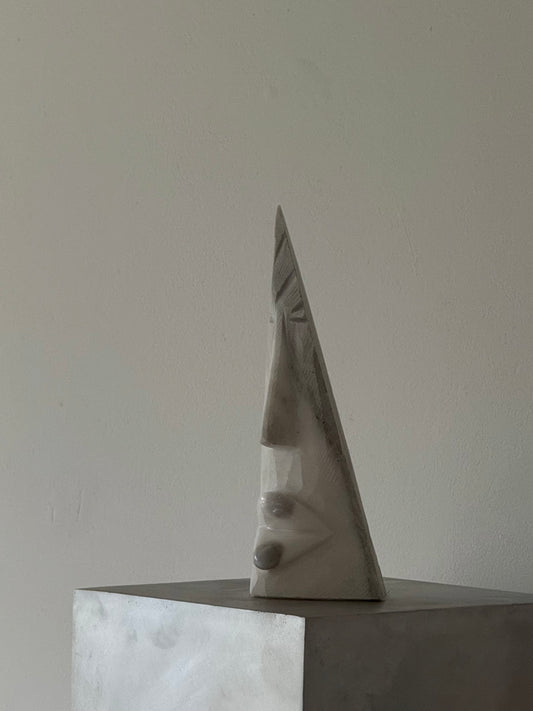 MARBLE  Moai statue signed "Piccini.Cris