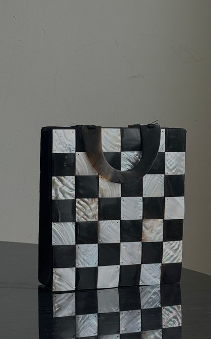 1980s Mother pearl and bone purse