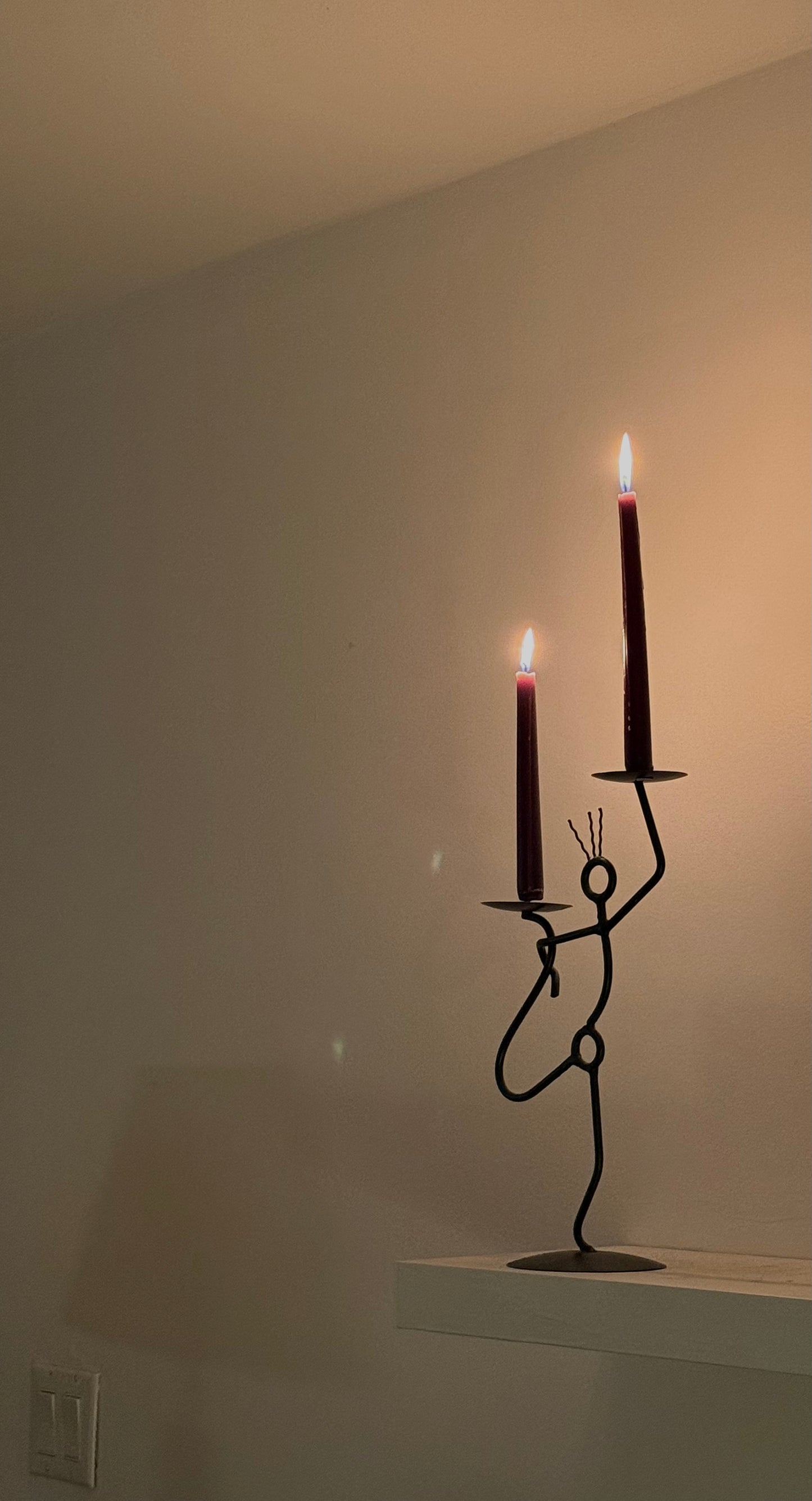 VINTAGE MODERNIST IRON candle holder