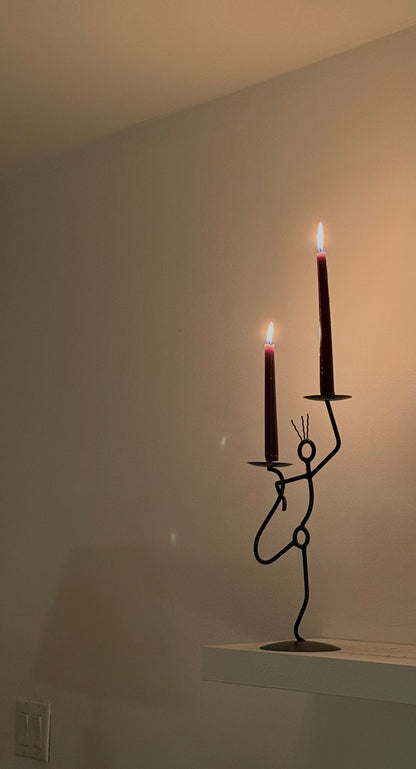 VINTAGE MODERNIST IRON candle holder