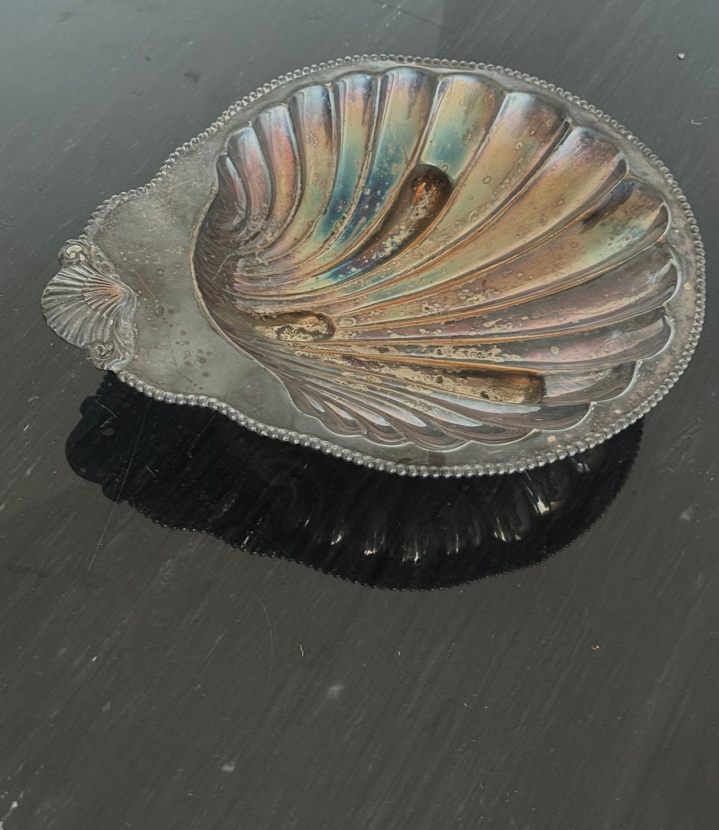 Vintage Silver Plated Clam Shell  Dish