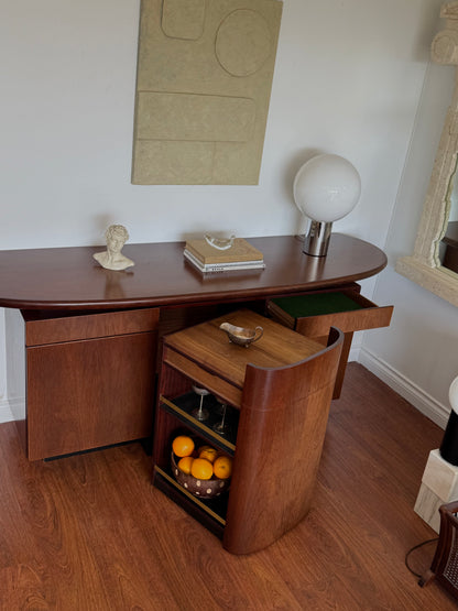 1970s DANISH SIDEBOARD with BAR CART