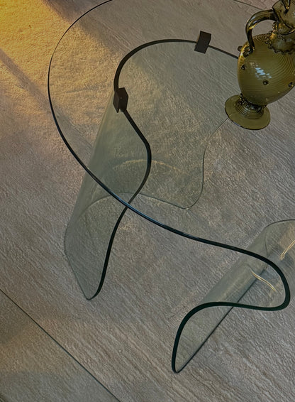 Vintage Bent Glass Table