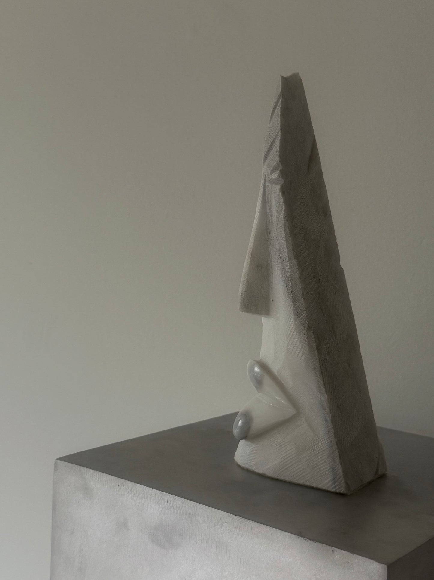MARBLE  Moai statue signed "Piccini.Cris