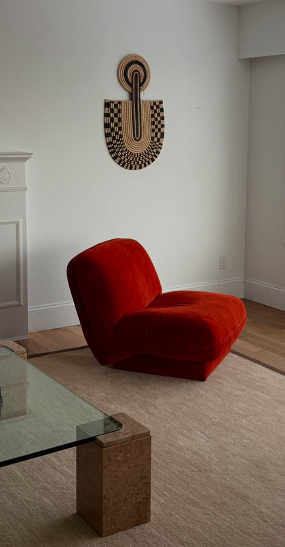 1980S CURVY VELVET CHAIR