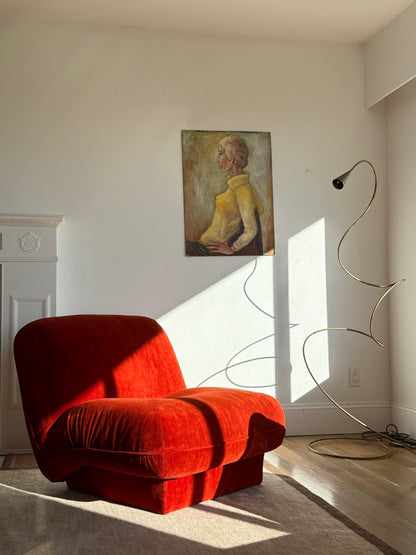 1980S CURVY VELVET CHAIR