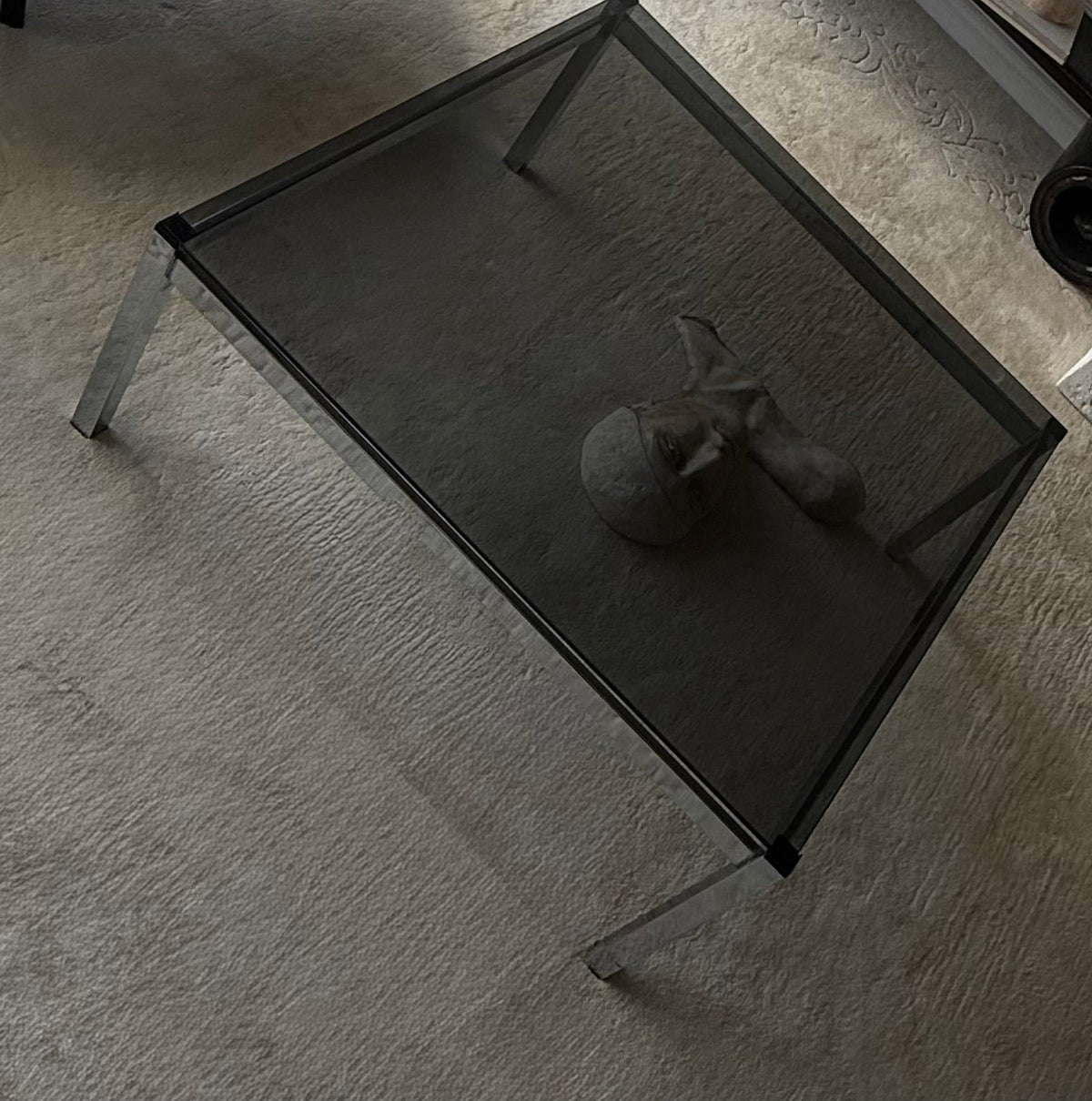 MCM Chrome & Smoky Glass Coffee Table