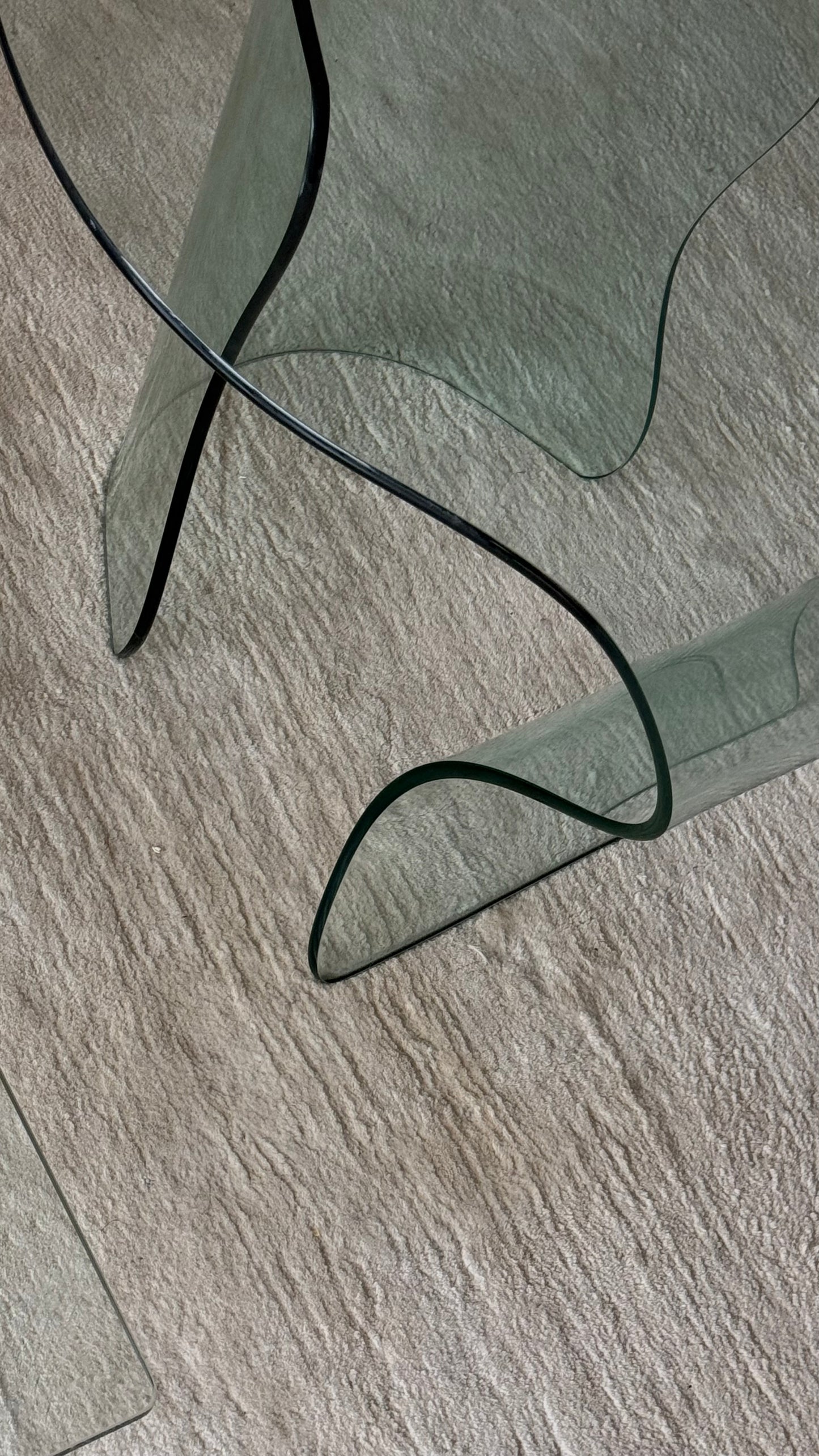 Vintage Bent Glass Table