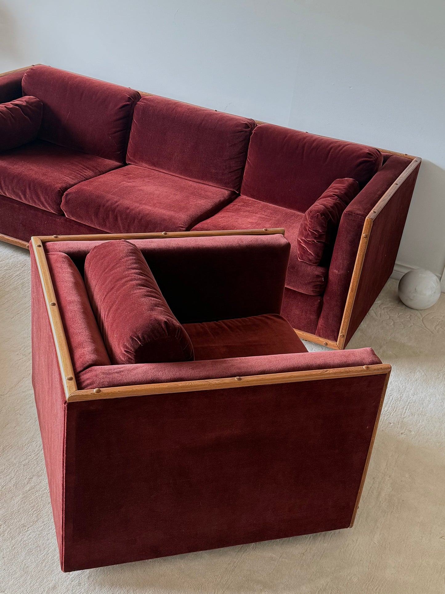 VINTAGE Velvet & Wood Sofas