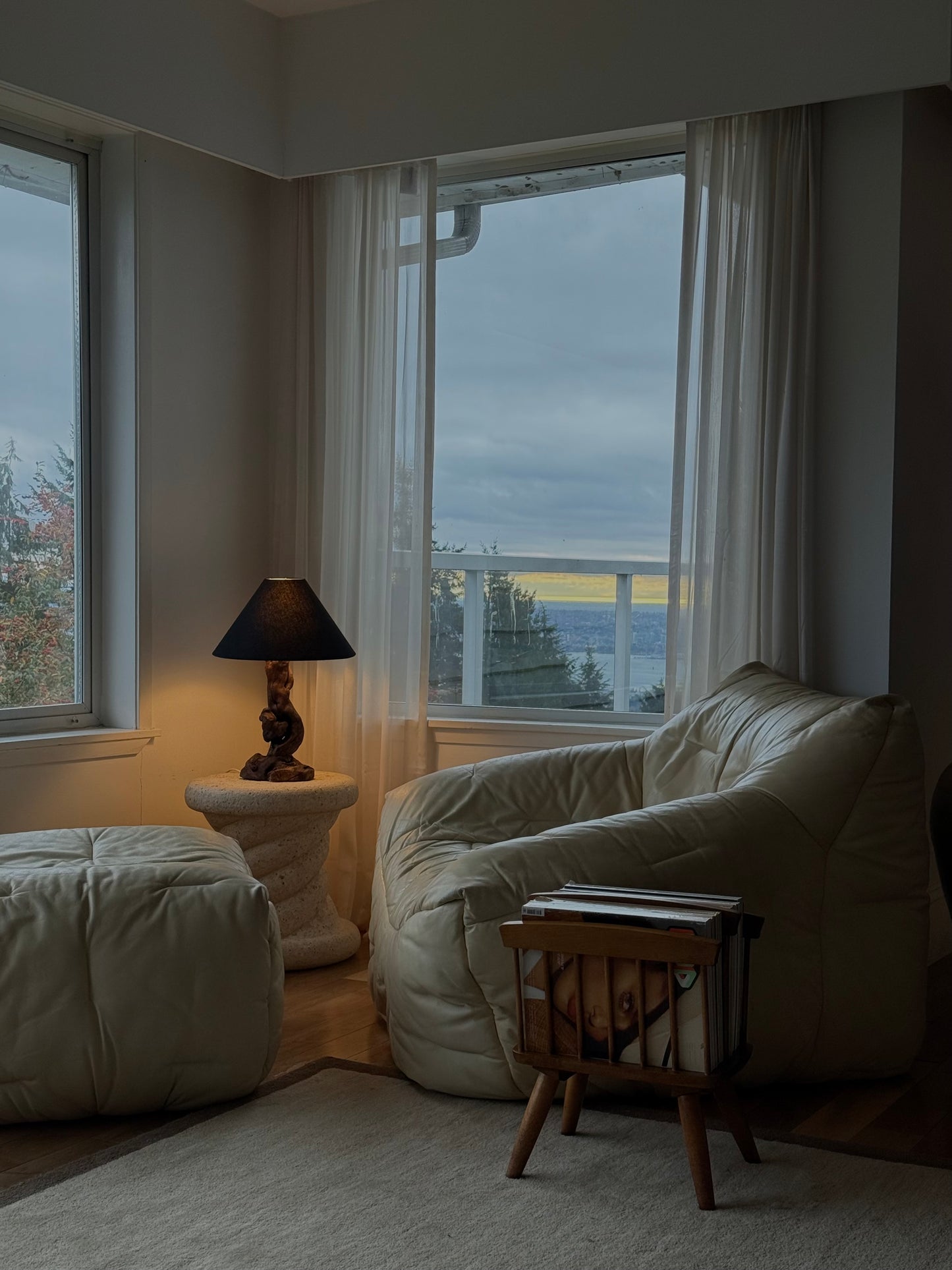 VINTAGE Burl Wood Lamp