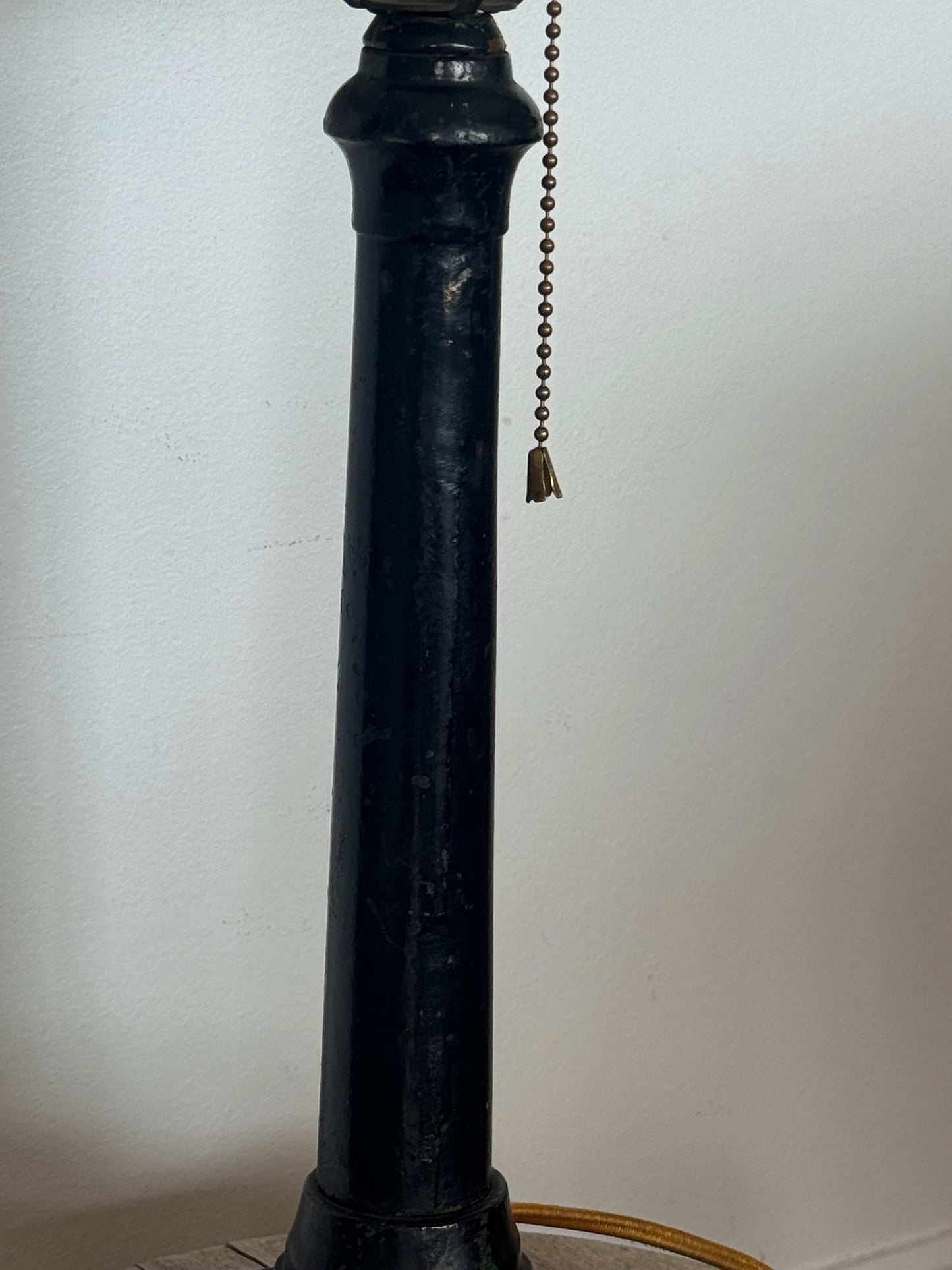 1930s IRON & GLASS TABLE LAMP