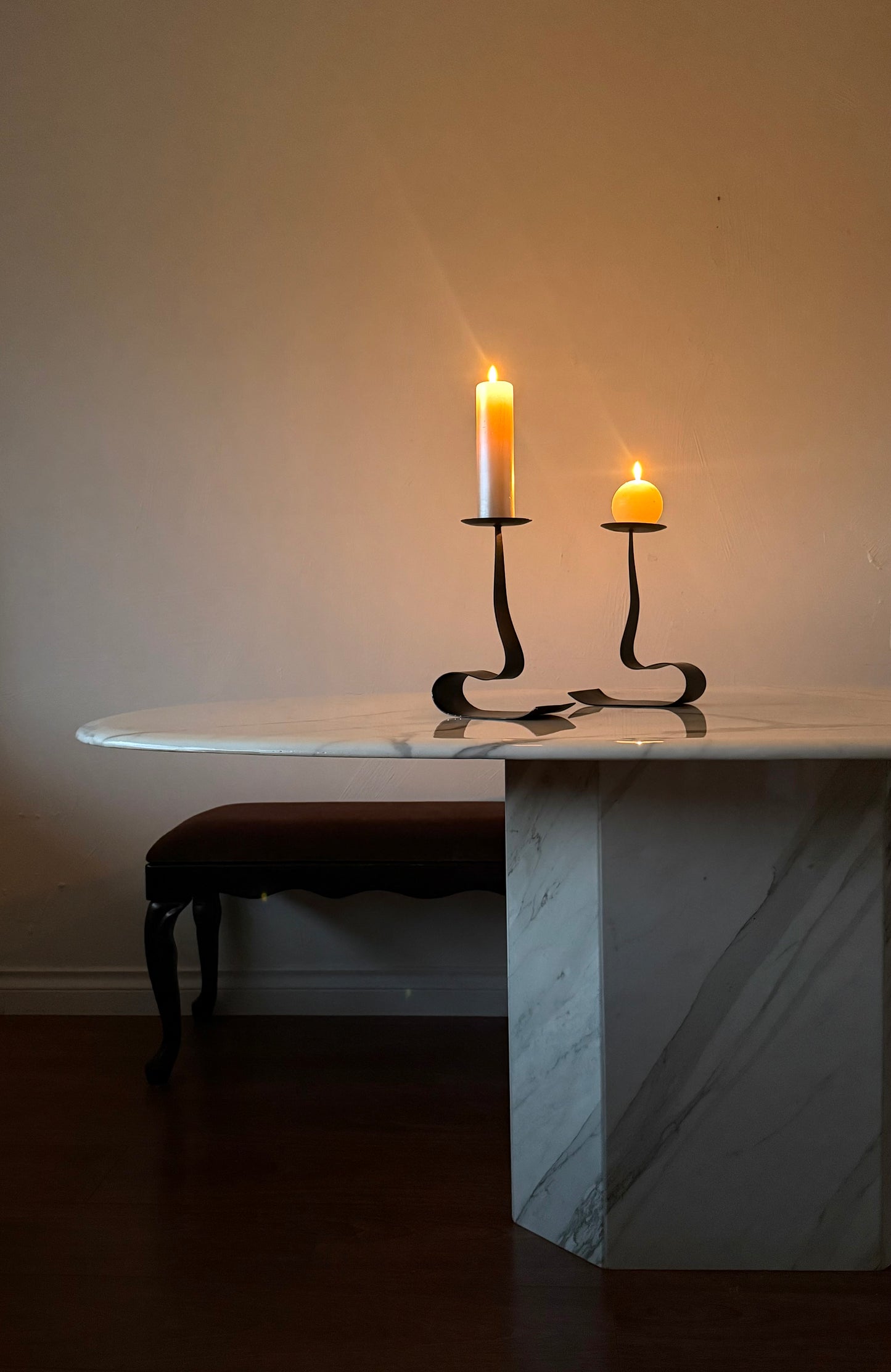 Post Mod Metal Wavy Candleholders