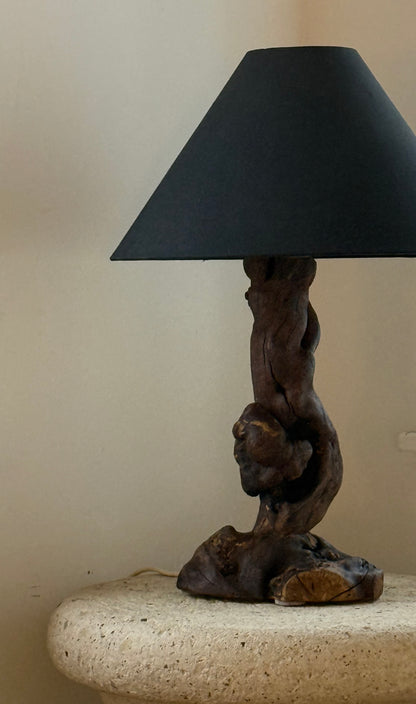 VINTAGE Burl Wood Lamp