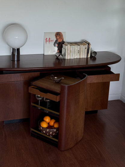 1970s DANISH SIDEBOARD with BAR CART