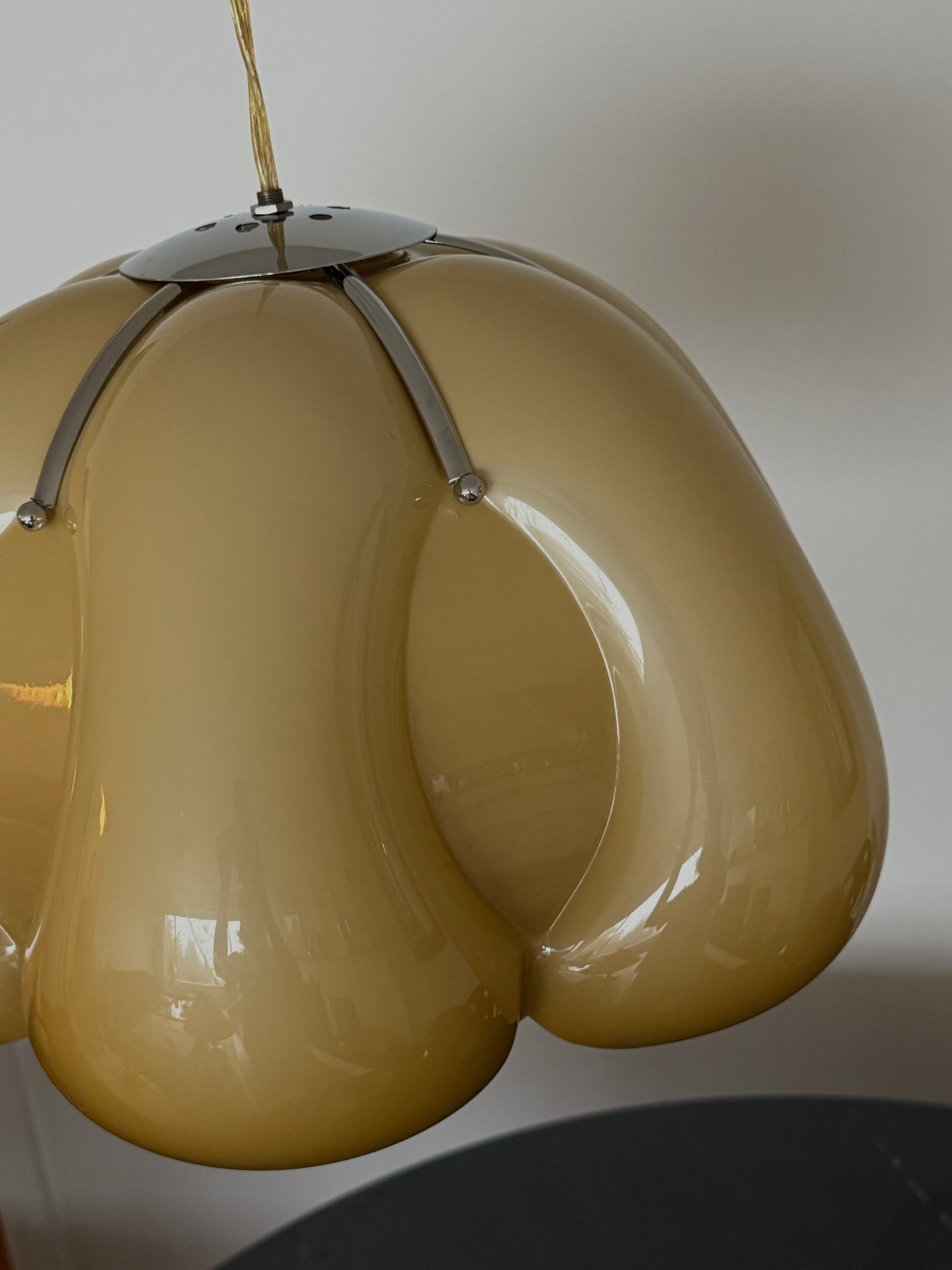 Ca. 1970s ACRYLIC And CHROME pendant light