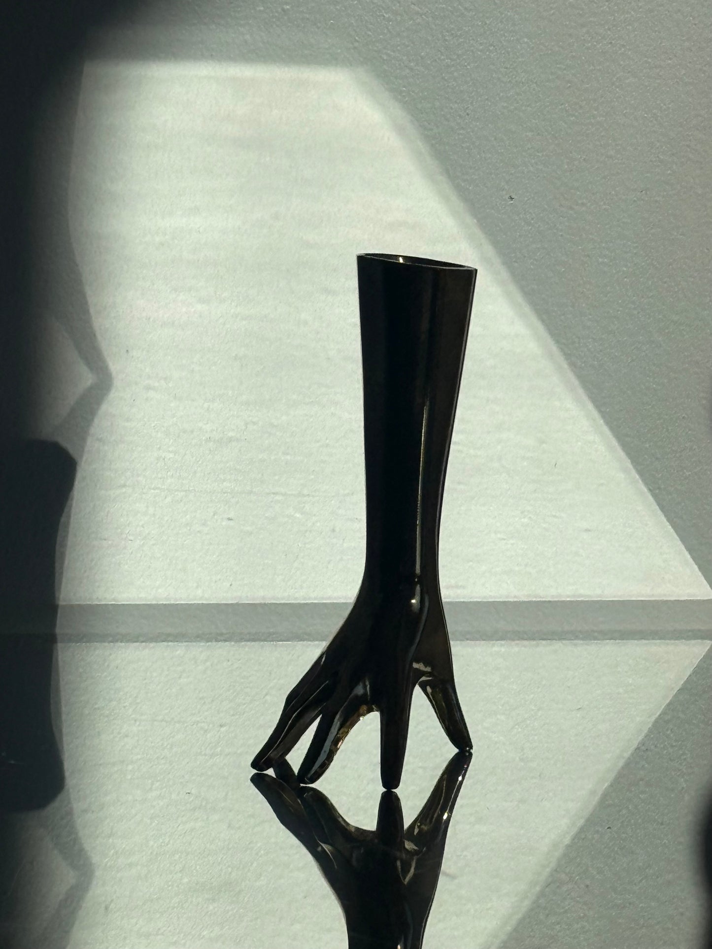 VINTAGE silver plated hand shaped Bud Vase