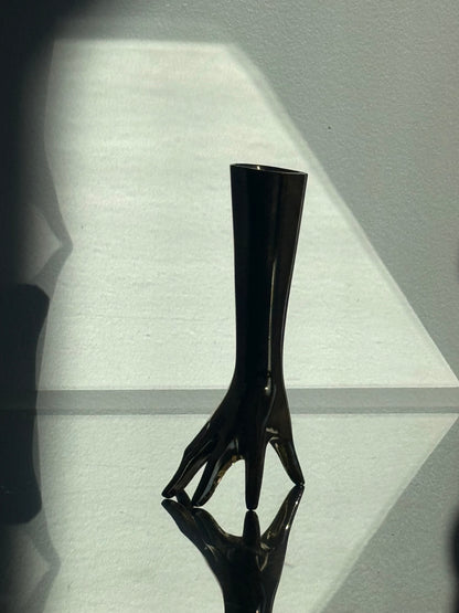 VINTAGE silver plated hand shaped Bud Vase