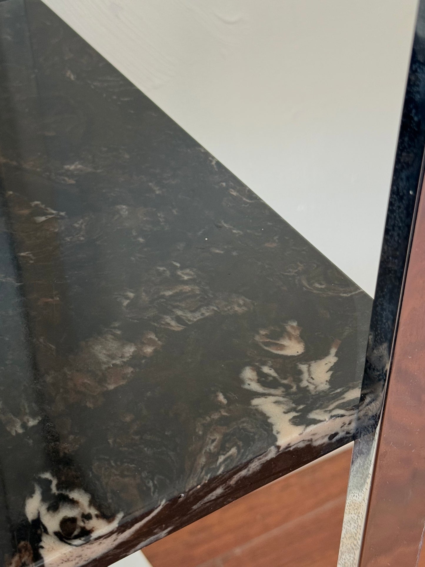 MCM Chrome and Marble étagère shelf