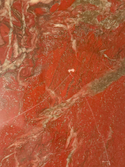 1980s RARE DIASPRO ROSSO MARBLE COFFEE TABLE