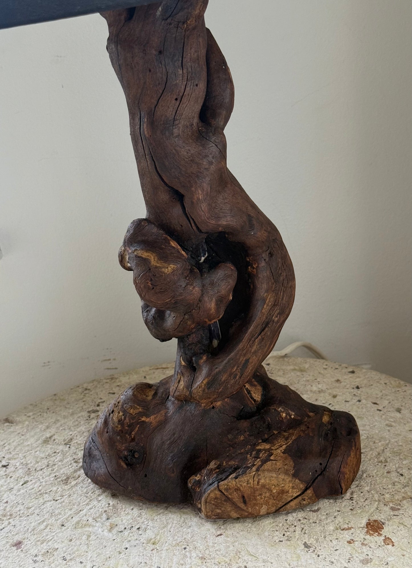 VINTAGE Burl Wood Lamp