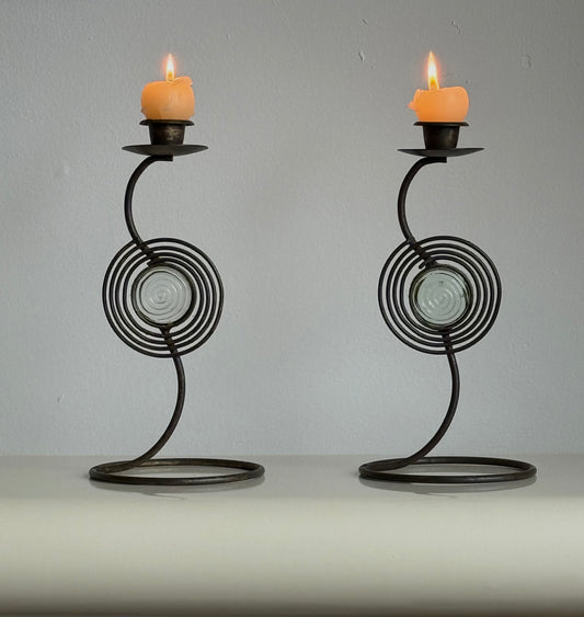 POST MoD Metal & Glass Squiggle Candle Holder