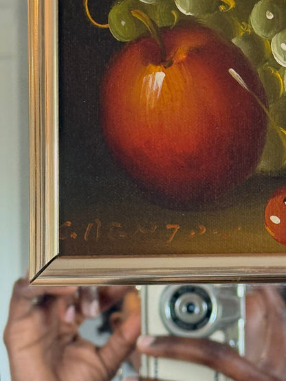 1980s ORIGINAL Still Art in a mirror frame