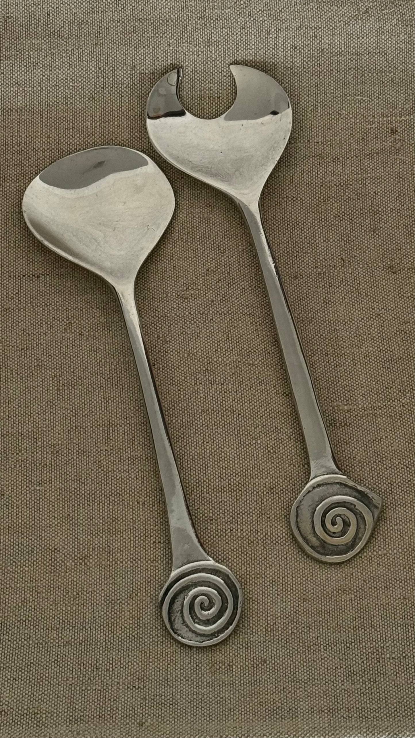 1990s Mariposa Aluminum Salad Serving Set