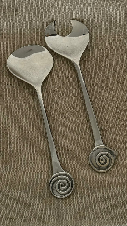 1990s Mariposa Aluminum Salad Serving Set
