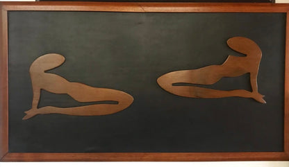 1970s WOOD NUDE WALL ART