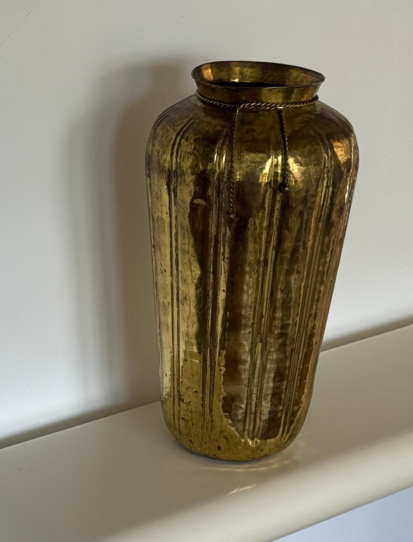 MCM HAMMERED BRASS VASE