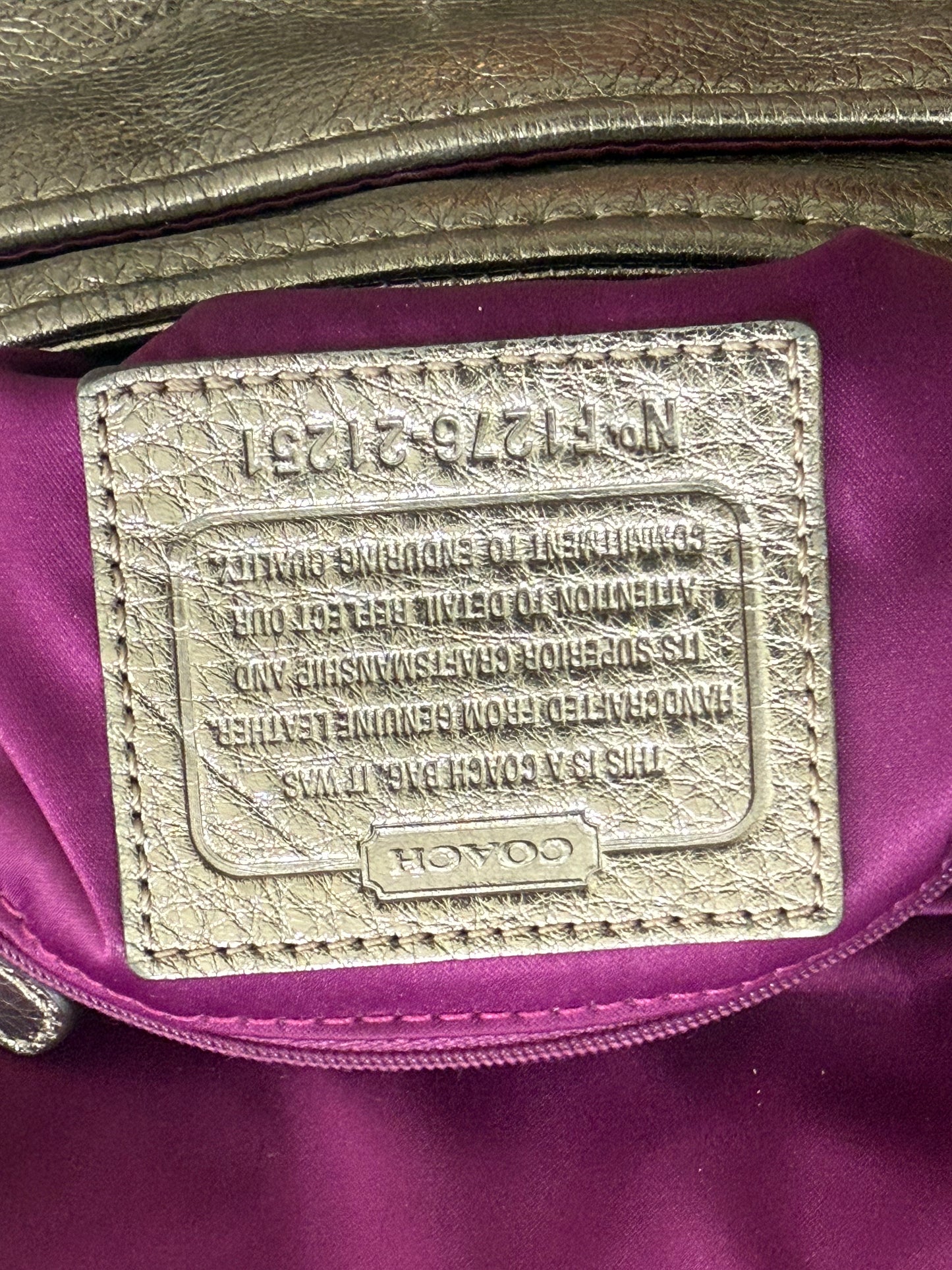 Early 2000s Metallic Coach Crossbody